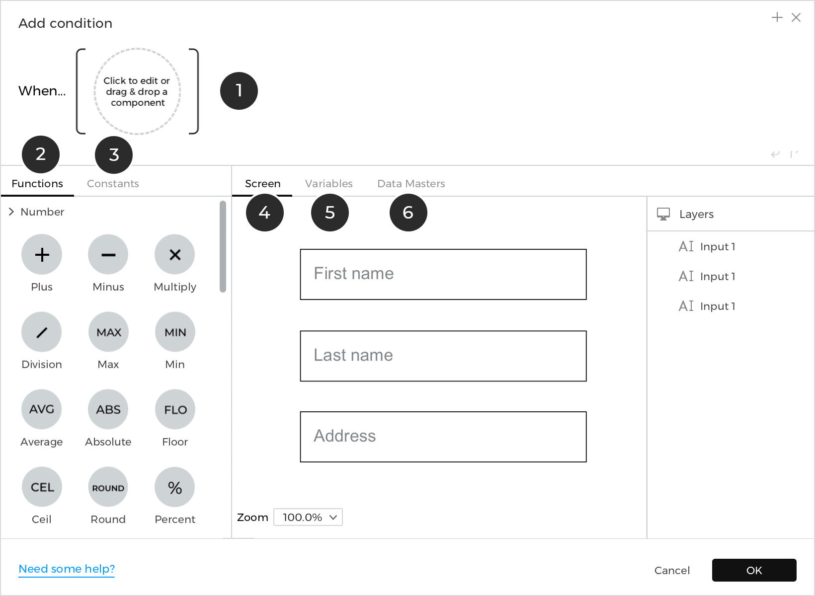 condition builder explained