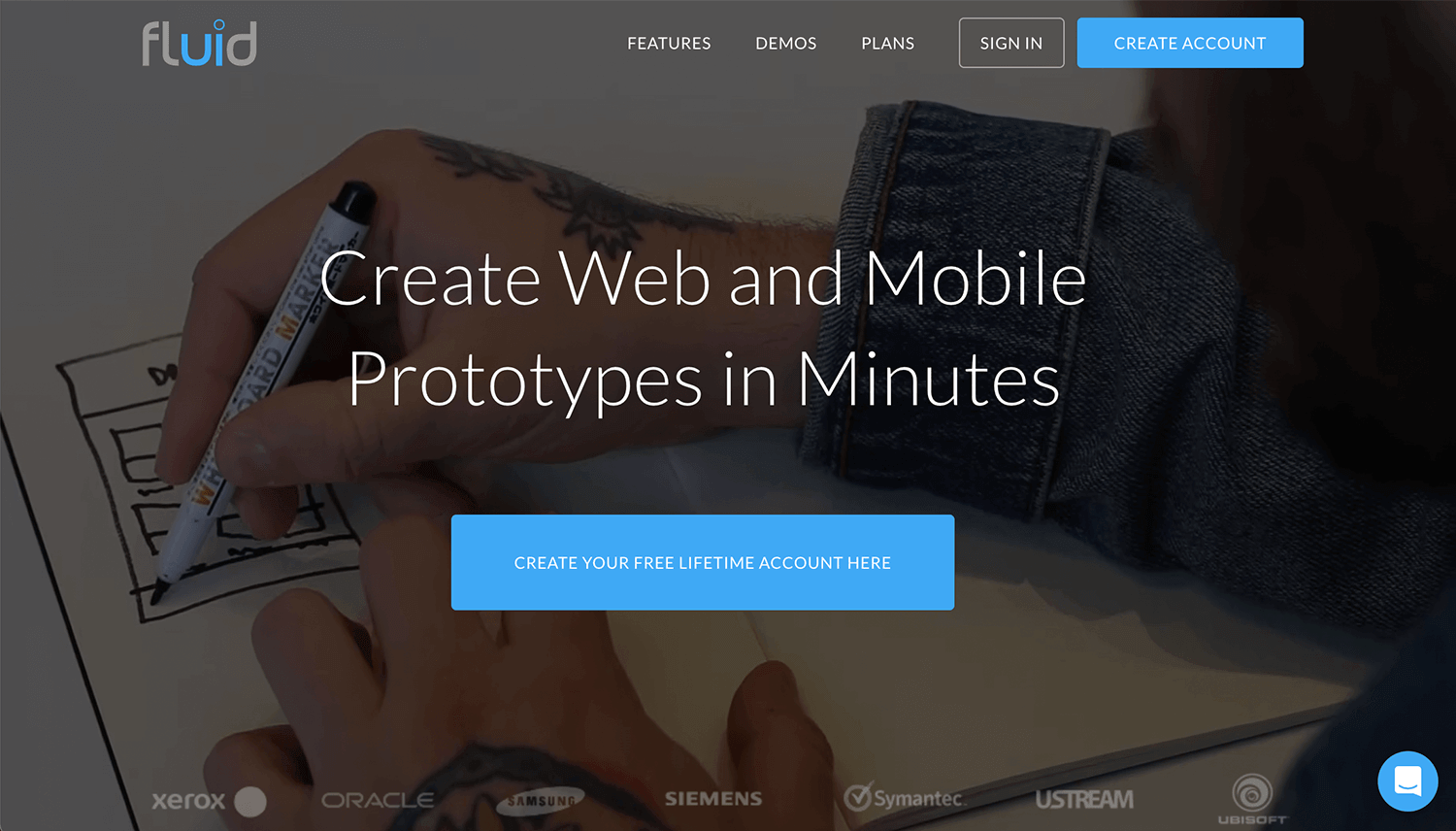 Fluid UI low-fidelity wireframing tool interface