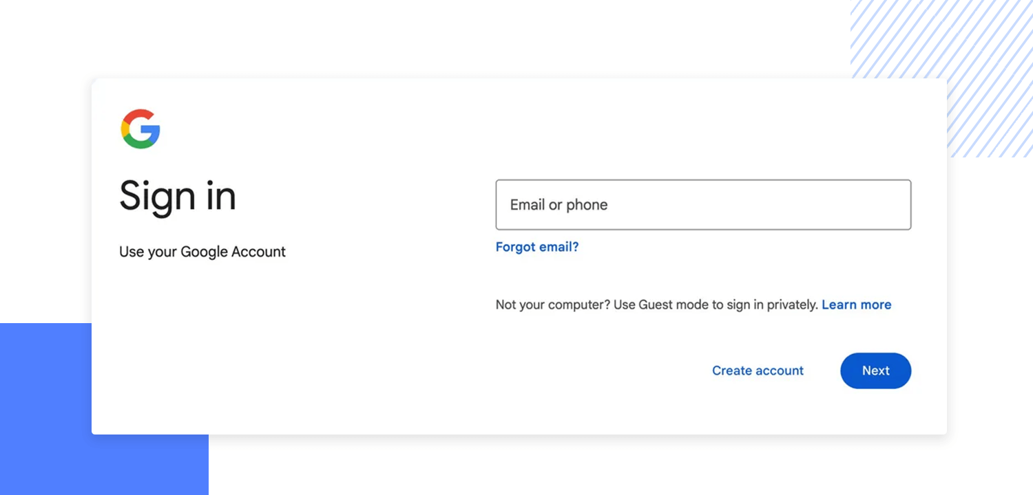 gmail signup form