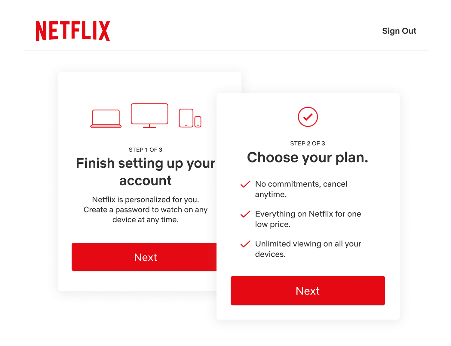 netflix signup page design