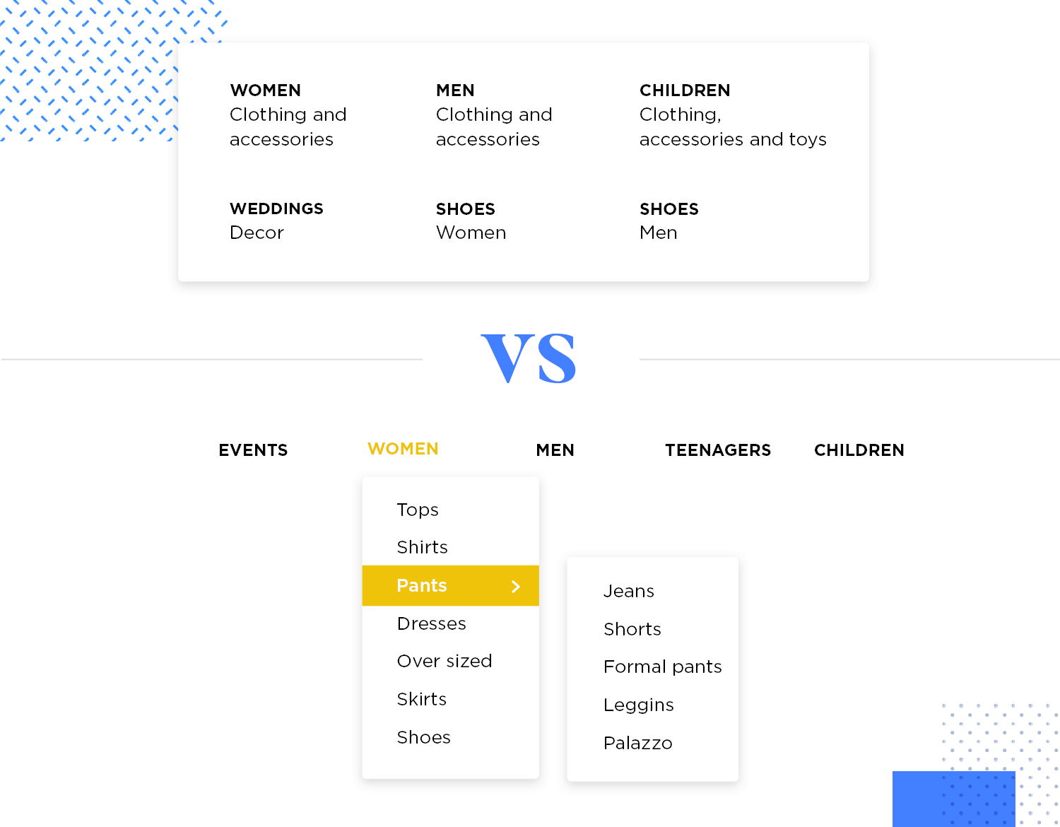 example of principle of growth in information architecture applied to navigation bar