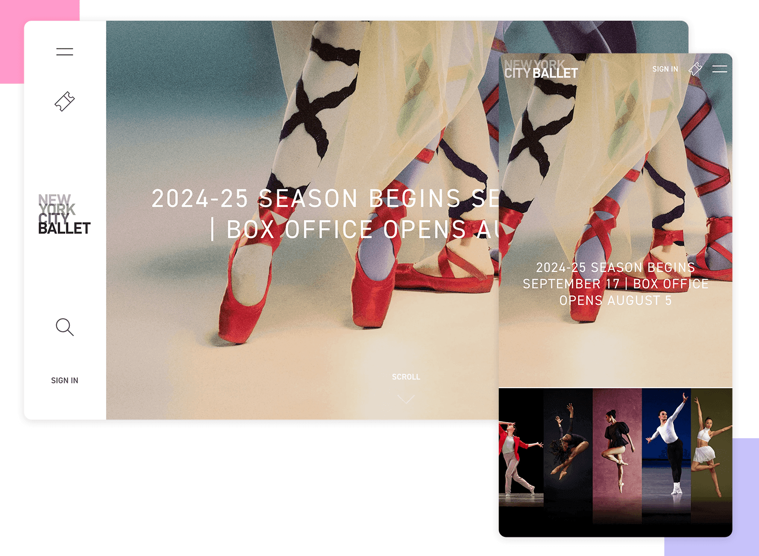 New York City Ballet - Responsive Web Design - Justinmind