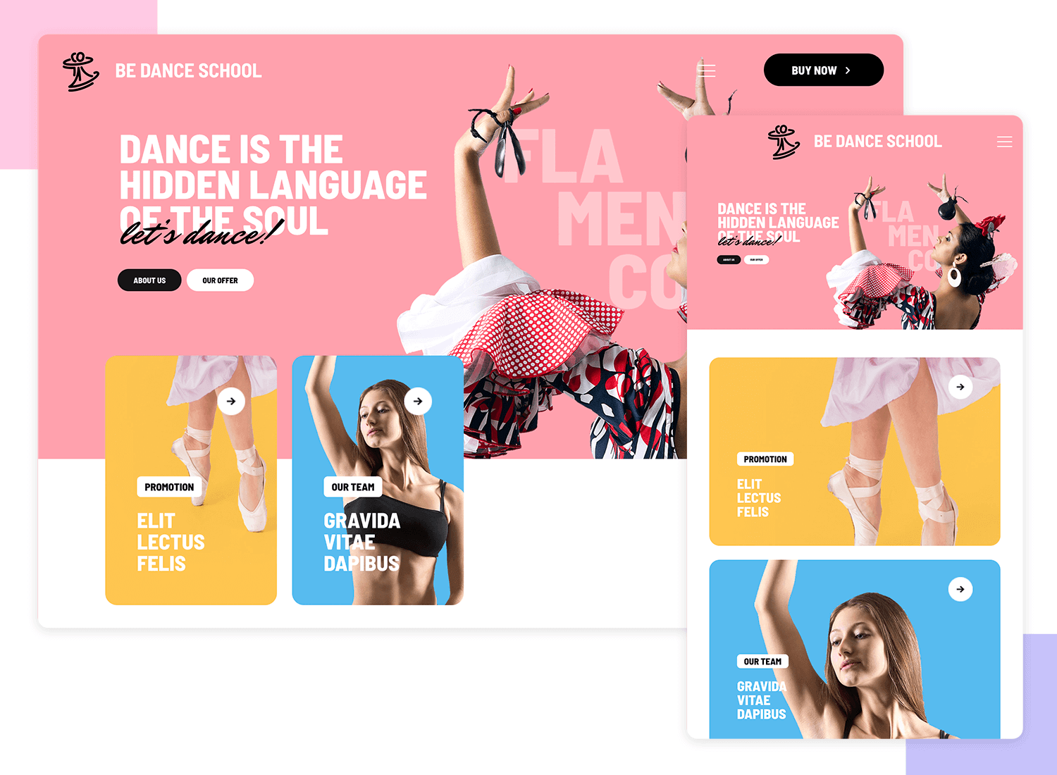 Responsive website examples - BeDance School