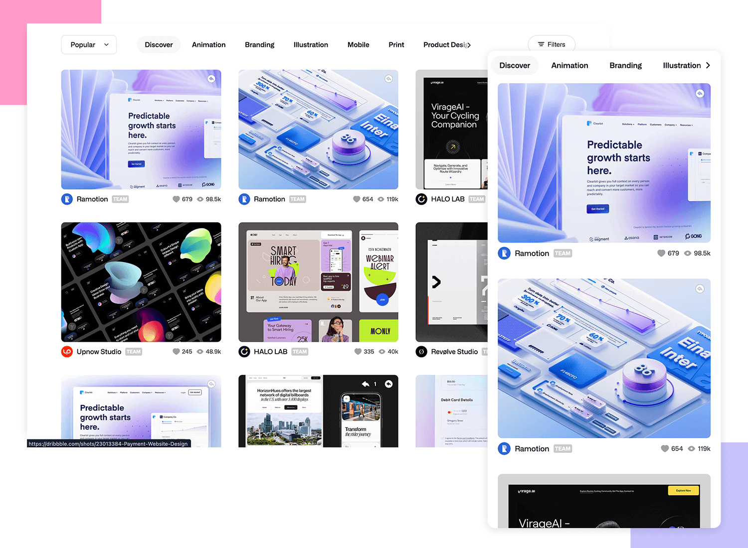 Responsive website examples - Dribbble