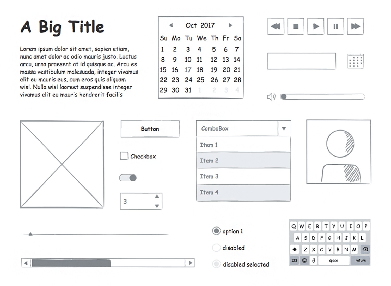 ui components for sketching wireframes