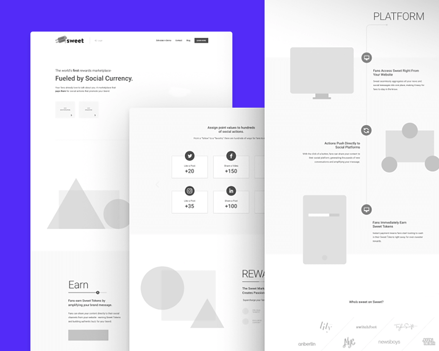 social media management tool wireframe example