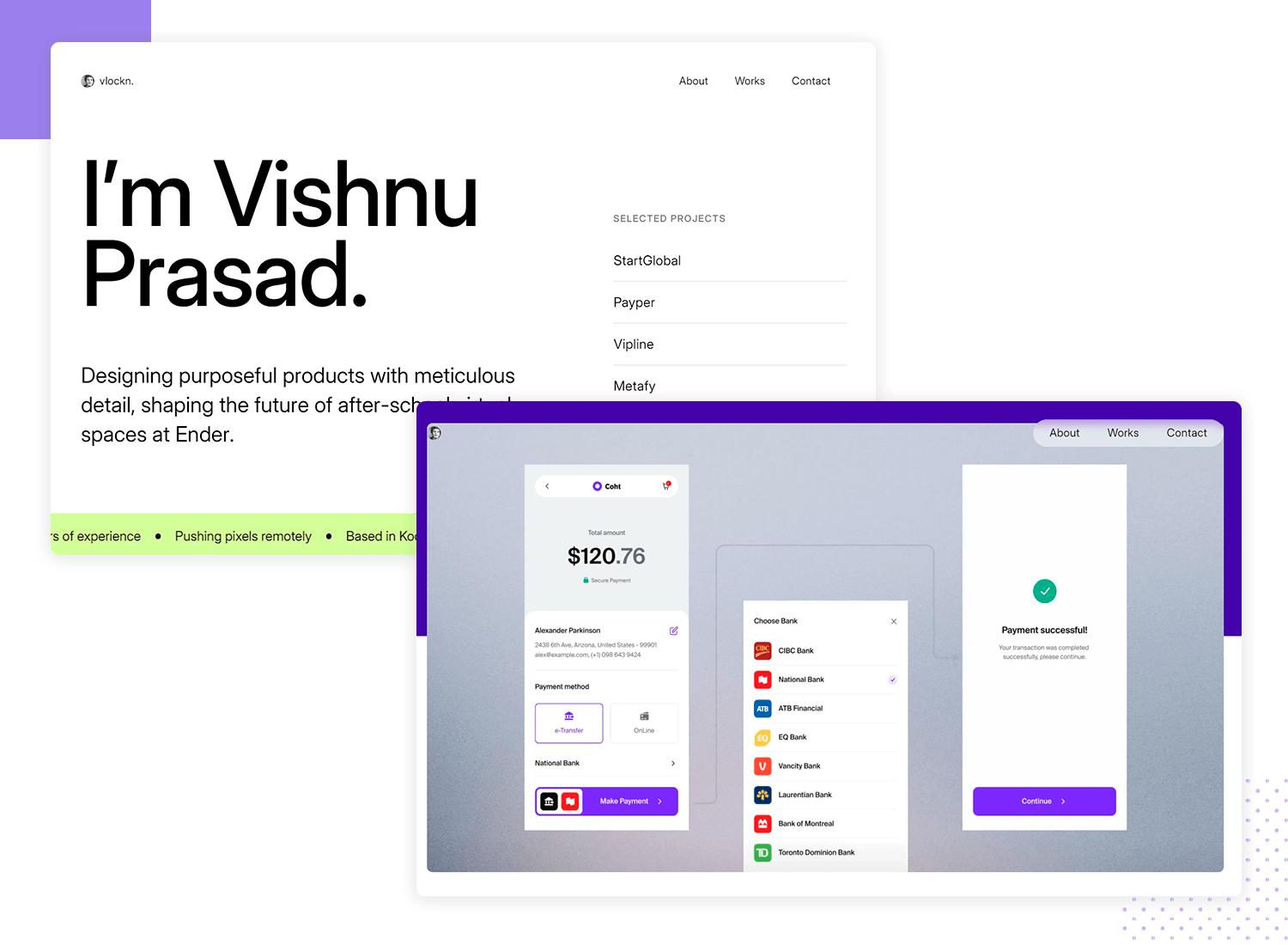 Vishnu Prasad's UX/UI design portfolio