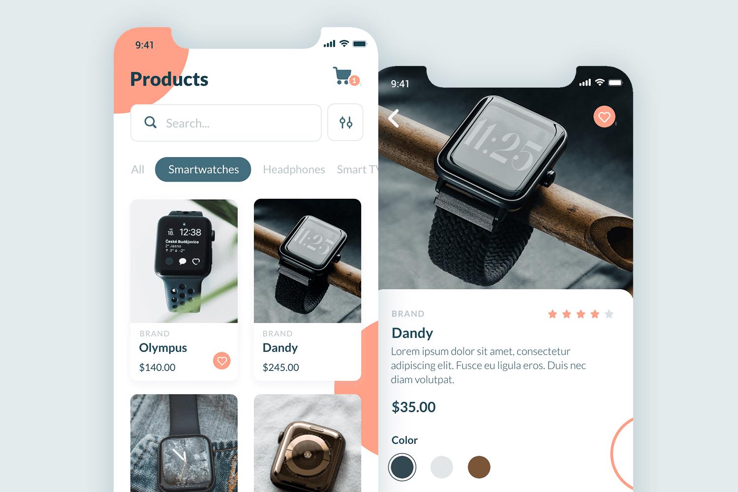 wearable tech online store app mockup