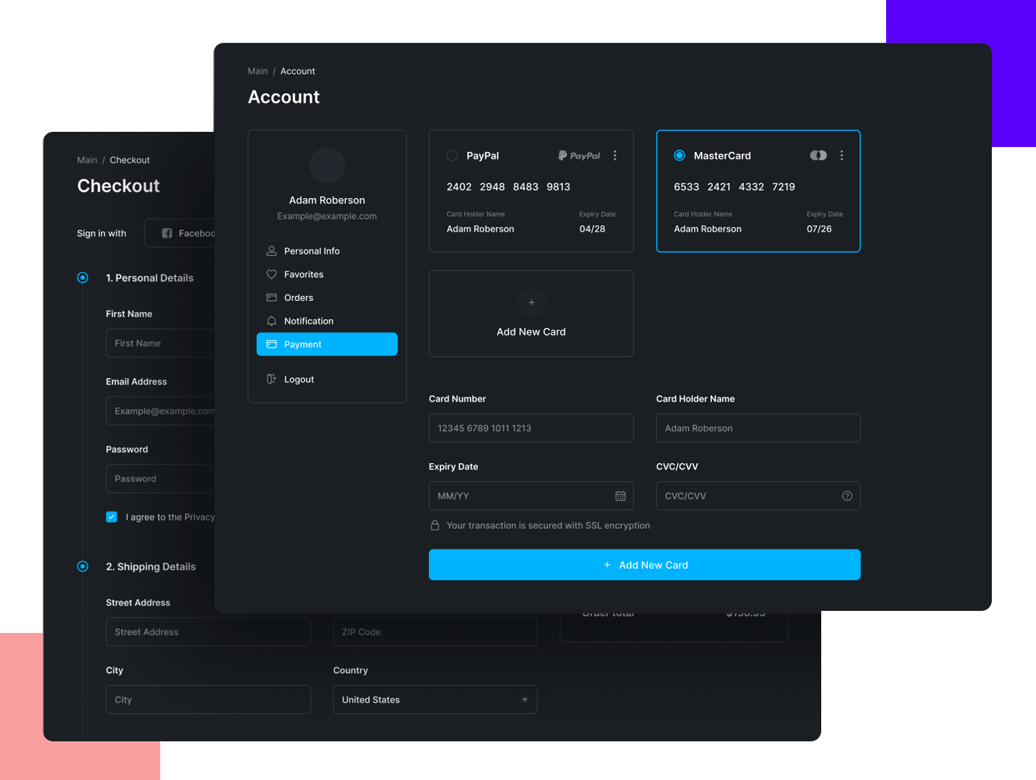 example checkout wireframe